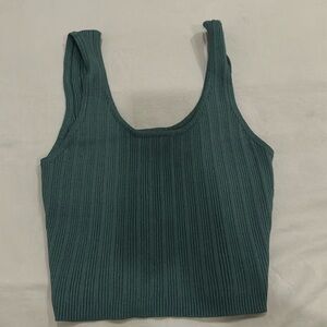 Green Ribbed tank top
